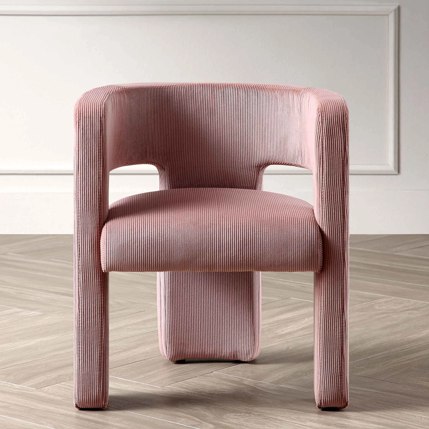 Greenwich Dusty Pink Corduroy Dining Chair β Curved Backrest Modern Accent Chair 1 Greenwich Dusty Pink Corduroy Dining Chair β Curved Backrest Modern Accent Chair