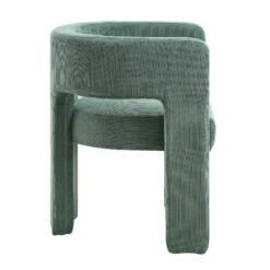 Greenwich Sage Green Corduroy Dining Chair – Curved Back & Blocky Legs Modern Accent Chair -Daals Store DCH 2159 SAGE CORD WB3