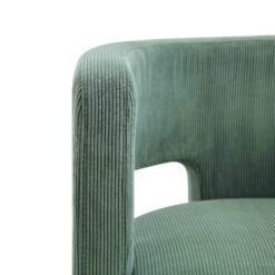 Greenwich Sage Green Corduroy Dining Chair – Curved Back & Blocky Legs Modern Accent Chair -Daals Store DCH 2159 SAGE CORD detail2