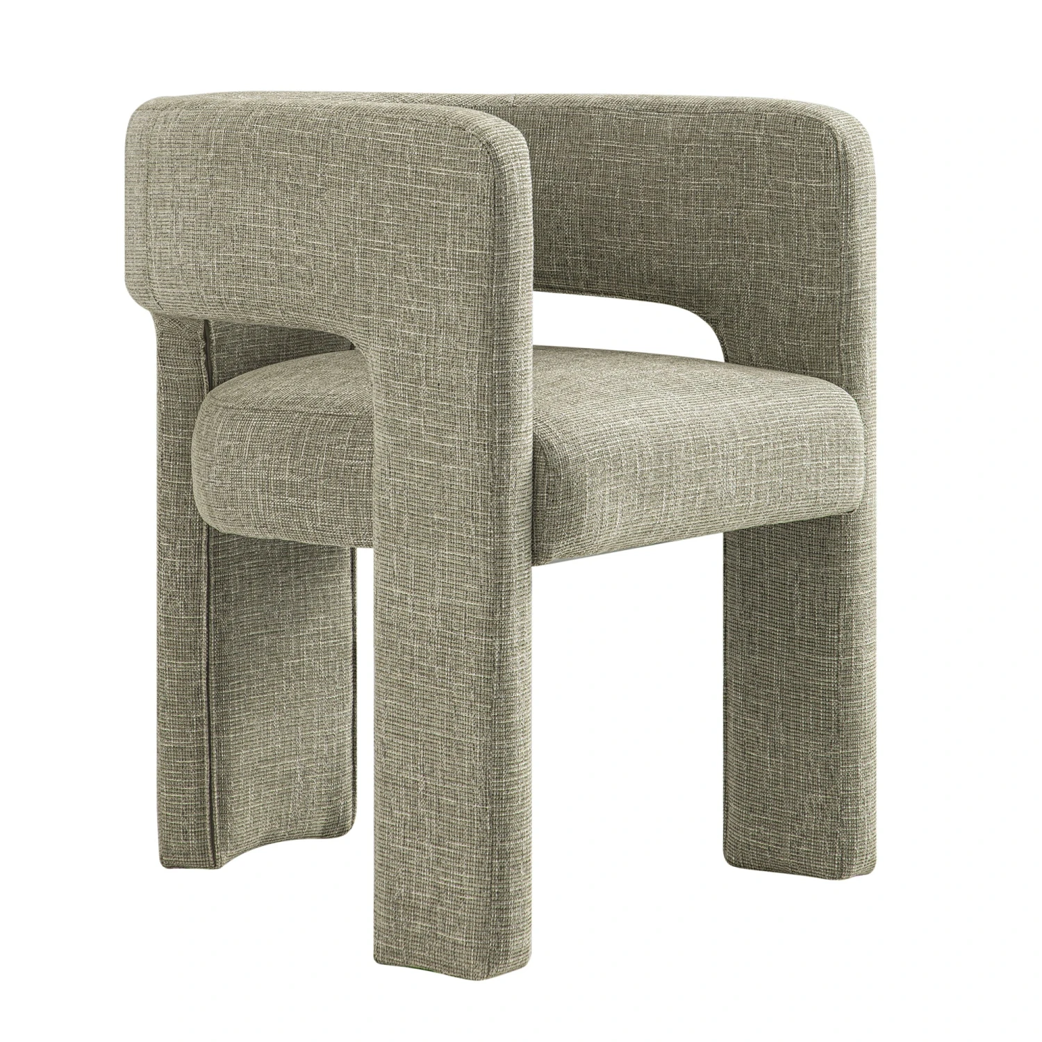 Greenwich Wheat Woven Textured Fabric Dining Chair 4 Greenwich Wheat Woven Textured Fabric Dining Chair - Image 4