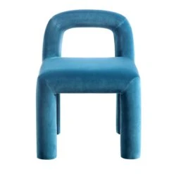 Libby Air Force Blue Velvet Dining Chair β Contemporary Geometric Block Leg Seat 15 Libby Air Force Blue Velvet Dining Chair β Contemporary Geometric Block Leg Seat -Daals Store DCH 2160 PETROL VEL WB2