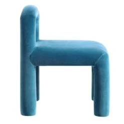 Libby Air Force Blue Velvet Dining Chair β Contemporary Geometric Block Leg Seat 17 Libby Air Force Blue Velvet Dining Chair β Contemporary Geometric Block Leg Seat -Daals Store DCH 2160 PETROL VEL WB3