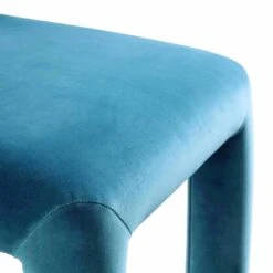 Libby Air Force Blue Velvet Dining Chair β Contemporary Geometric Block Leg Seat 23 Libby Air Force Blue Velvet Dining Chair β Contemporary Geometric Block Leg Seat -Daals Store DCH 2160 PETROL VEL detail4
