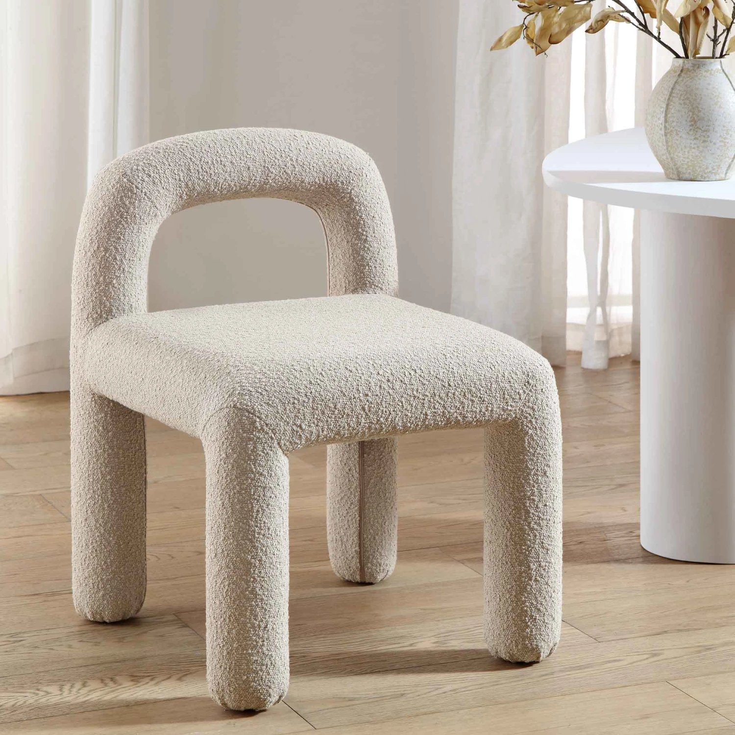 Libby Light Taupe Boucle Dining Chair 1 Libby Light Taupe Boucle Dining Chair