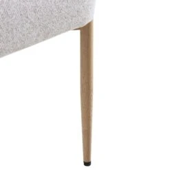 Fulbourn Beige Woven Fabric Dining Chair – Curved Tubular Backrest & Natural Wood Effect Legs -Daals Store DCH 2162 BEIGE WOV NAT detail4
