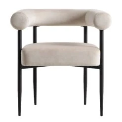 Fulbourn Champagne Velvet Dining Chair With Black Legs 16 Fulbourn Champagne Velvet Dining Chair With Black Legs -Daals Store DCH 2162 CHAMP VEL BLACK WB1