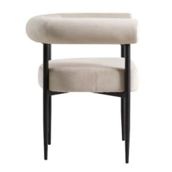 Fulbourn Champagne Velvet Dining Chair With Black Legs 19 Fulbourn Champagne Velvet Dining Chair With Black Legs -Daals Store DCH 2162 CHAMP VEL BLACK WB3