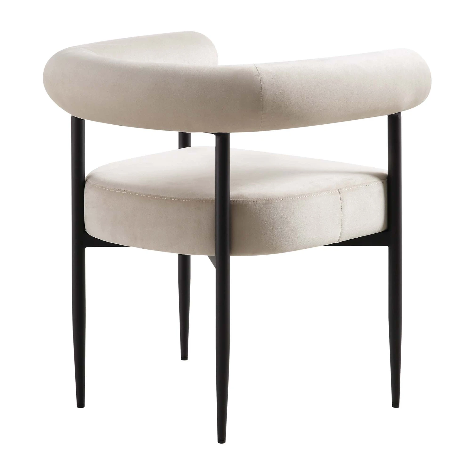 Fulbourn Champagne Velvet Dining Chair With Black Legs 8 Fulbourn Champagne Velvet Dining Chair With Black Legs - Image 8