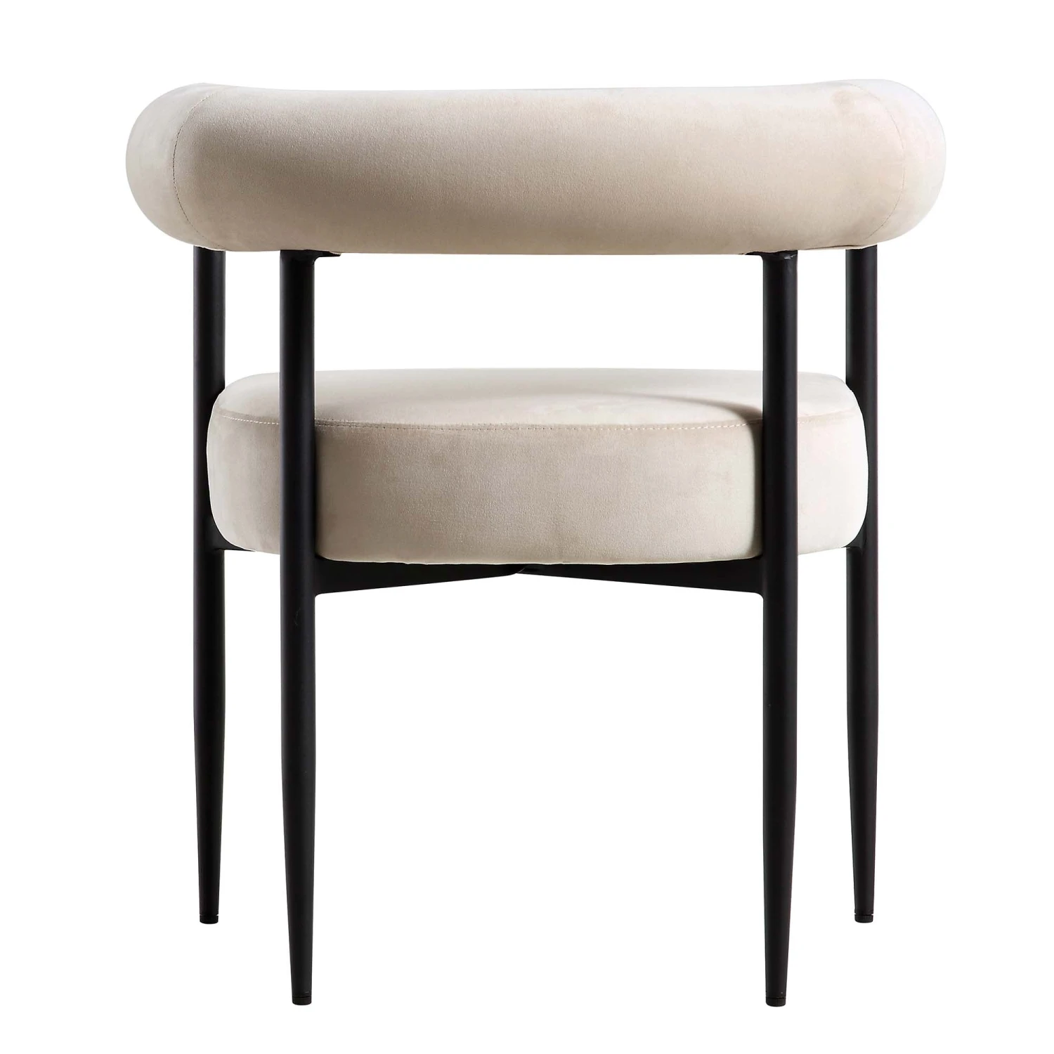 Fulbourn Champagne Velvet Dining Chair With Black Legs 9 Fulbourn Champagne Velvet Dining Chair With Black Legs - Image 9