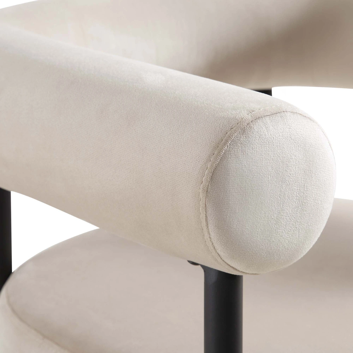 Fulbourn Champagne Velvet Dining Chair With Black Legs 11 Fulbourn Champagne Velvet Dining Chair With Black Legs - Image 11