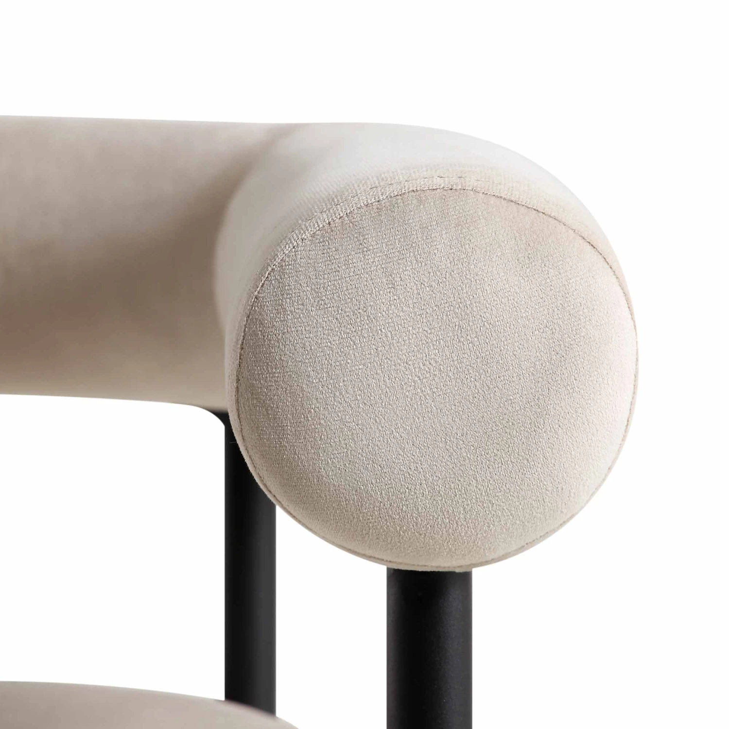 Fulbourn Champagne Velvet Dining Chair With Black Legs 12 Fulbourn Champagne Velvet Dining Chair With Black Legs - Image 12