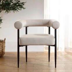 Fulbourn Champagne Velvet Dining Chair With Black Legs 14 Fulbourn Champagne Velvet Dining Chair With Black Legs -Daals Store DCH 2162 CHAMP VEL BLACK scene1