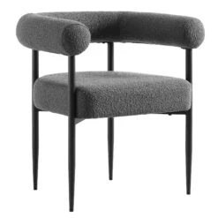 Fulbourn Charcoal Boucle Dining Chair With Black Metal Legs -Daals Store DCH 2162 CHARCOAL BOUCLE BLACK WB2