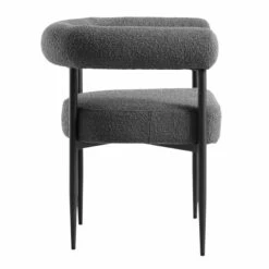 Fulbourn Charcoal Boucle Dining Chair With Black Metal Legs -Daals Store DCH 2162 CHARCOAL BOUCLE BLACK WB3