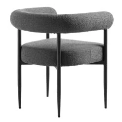 Fulbourn Charcoal Boucle Dining Chair With Black Metal Legs -Daals Store DCH 2162 CHARCOAL BOUCLE BLACK WB4