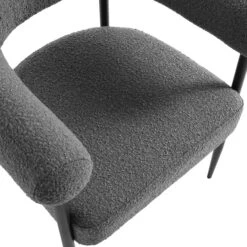 Fulbourn Charcoal Boucle Dining Chair With Black Metal Legs -Daals Store DCH 2162 CHARCOAL BOUCLE BLACK detail1