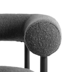 Fulbourn Charcoal Boucle Dining Chair With Black Metal Legs -Daals Store DCH 2162 CHARCOAL BOUCLE BLACK detail3