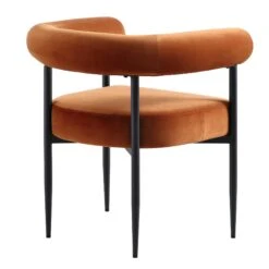 Fulbourn Rust Velvet Dining Chair β Black Tapered Legs & Tubular Wrap-Around Back 20 Fulbourn Rust Velvet Dining Chair β Black Tapered Legs & Tubular Wrap-Around Back -Daals Store DCH 2162 RUST VEL BLACK WB4