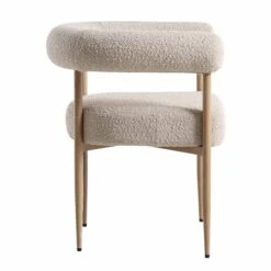 Fulbourn Taupe Boucle Dining Chair With Natural Wood Effect Legs -Daals Store DCH 2162 TAUPE BOUCLE NAT WB3
