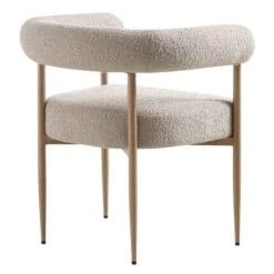 Fulbourn Taupe Boucle Dining Chair With Natural Wood Effect Legs -Daals Store DCH 2162 TAUPE BOUCLE NAT WB4