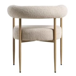 Fulbourn Taupe Boucle Dining Chair With Natural Wood Effect Legs -Daals Store DCH 2162 TAUPE BOUCLE NAT WB5