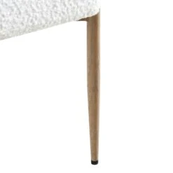 Fulbourn White Boucle Dining Chair – Modern Wrap-Around Design with Natural Wood Effect Legs -Daals Store DCH 2162 WHITE BOUCLE NAT detail4