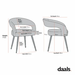 Laurel Wave Charcoal Velvet Dining Chairs with Gold Tipped Legs - Set of 2 15 Laurel Wave Charcoal Velvet Dining Chairs with Gold Tipped Legs - Set of 2 -Daals Store DCH 2172 2P CHART