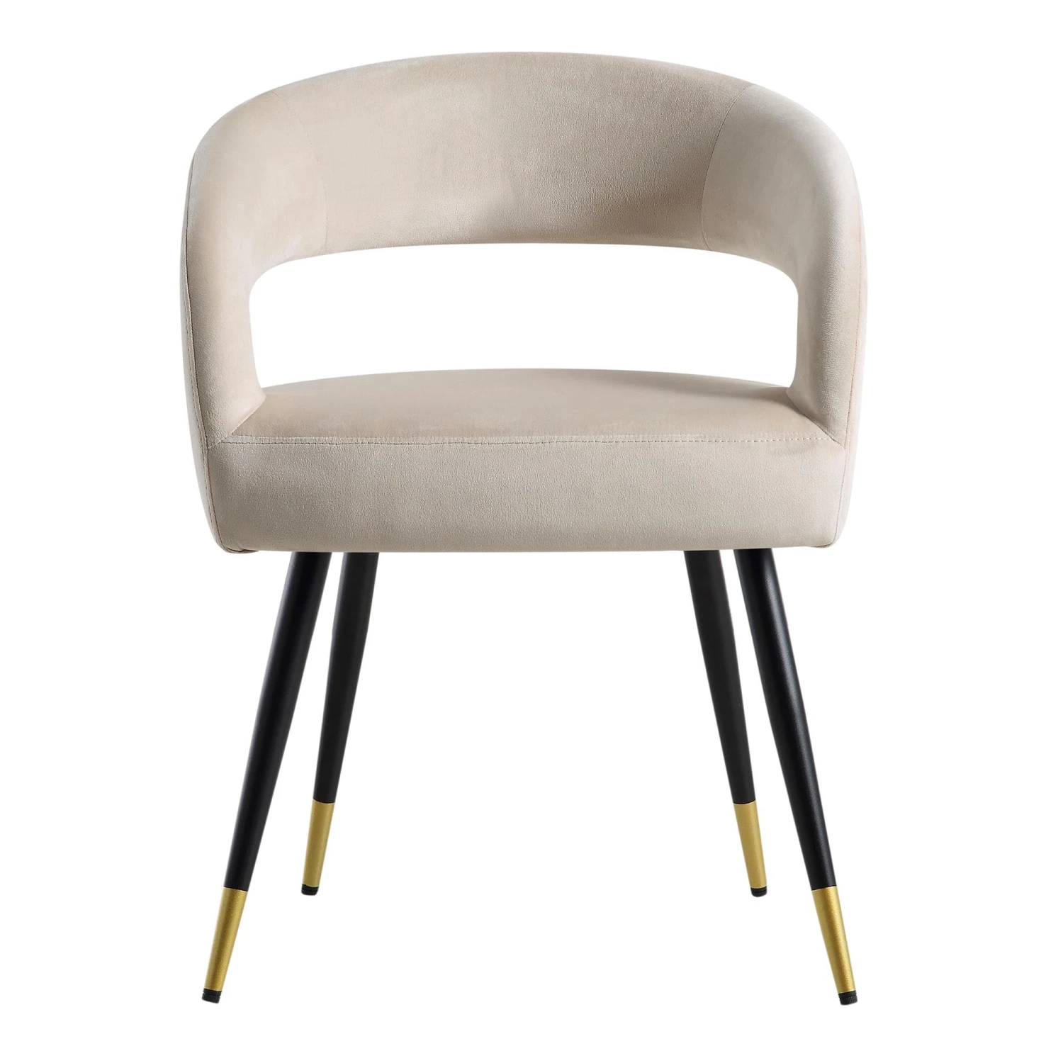 Laurel Wave Champagne Velvet Set Of 2 Dining Chairs 4 Laurel Wave Champagne Velvet Set Of 2 Dining Chairs - Image 4