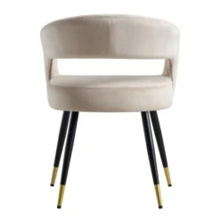 Laurel Wave Champagne Velvet Set Of 2 Dining Chairs 21 Laurel Wave Champagne Velvet Set Of 2 Dining Chairs -Daals Store DCH 2172 CHAMP VEL 2P WB6