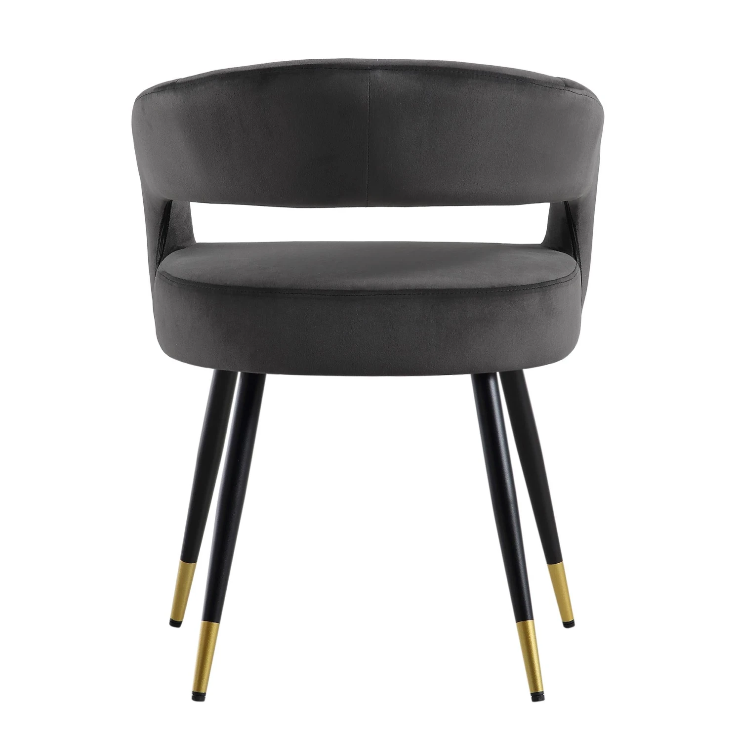 Laurel Wave Charcoal Velvet Dining Chairs with Gold Tipped Legs - Set of 2 8 Laurel Wave Charcoal Velvet Dining Chairs with Gold Tipped Legs - Set of 2 - Image 8