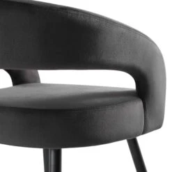 Laurel Wave Charcoal Velvet Dining Chairs with Gold Tipped Legs - Set of 2 21 Laurel Wave Charcoal Velvet Dining Chairs with Gold Tipped Legs - Set of 2 -Daals Store DCH 2172 CHARCOAL VEL 2P detail2