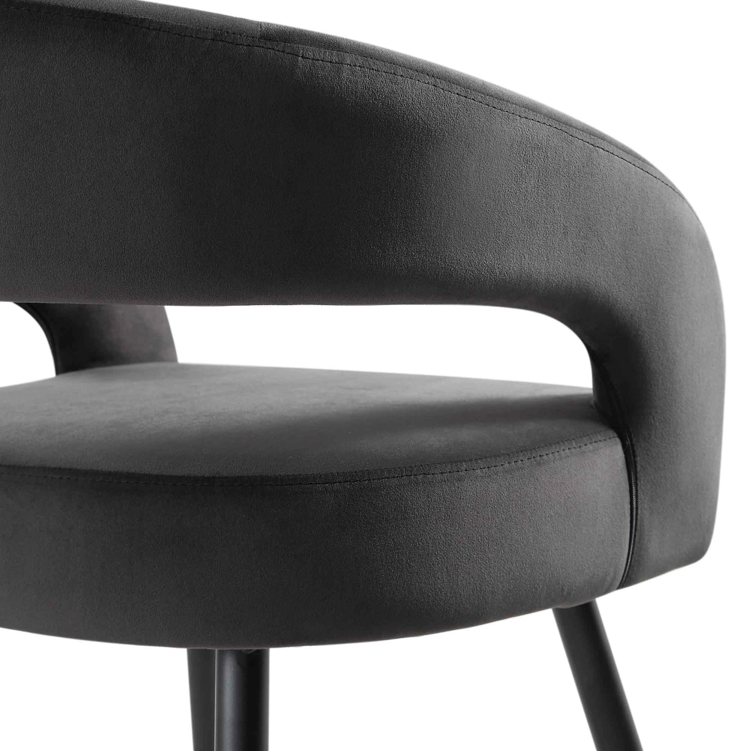 Laurel Wave Charcoal Velvet Dining Chairs with Gold Tipped Legs - Set of 2 10 Laurel Wave Charcoal Velvet Dining Chairs with Gold Tipped Legs - Set of 2 - Image 10