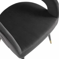 Laurel Wave Charcoal Velvet Dining Chairs with Gold Tipped Legs - Set of 2 22 Laurel Wave Charcoal Velvet Dining Chairs with Gold Tipped Legs - Set of 2 -Daals Store DCH 2172 CHARCOAL VEL 2P detail3