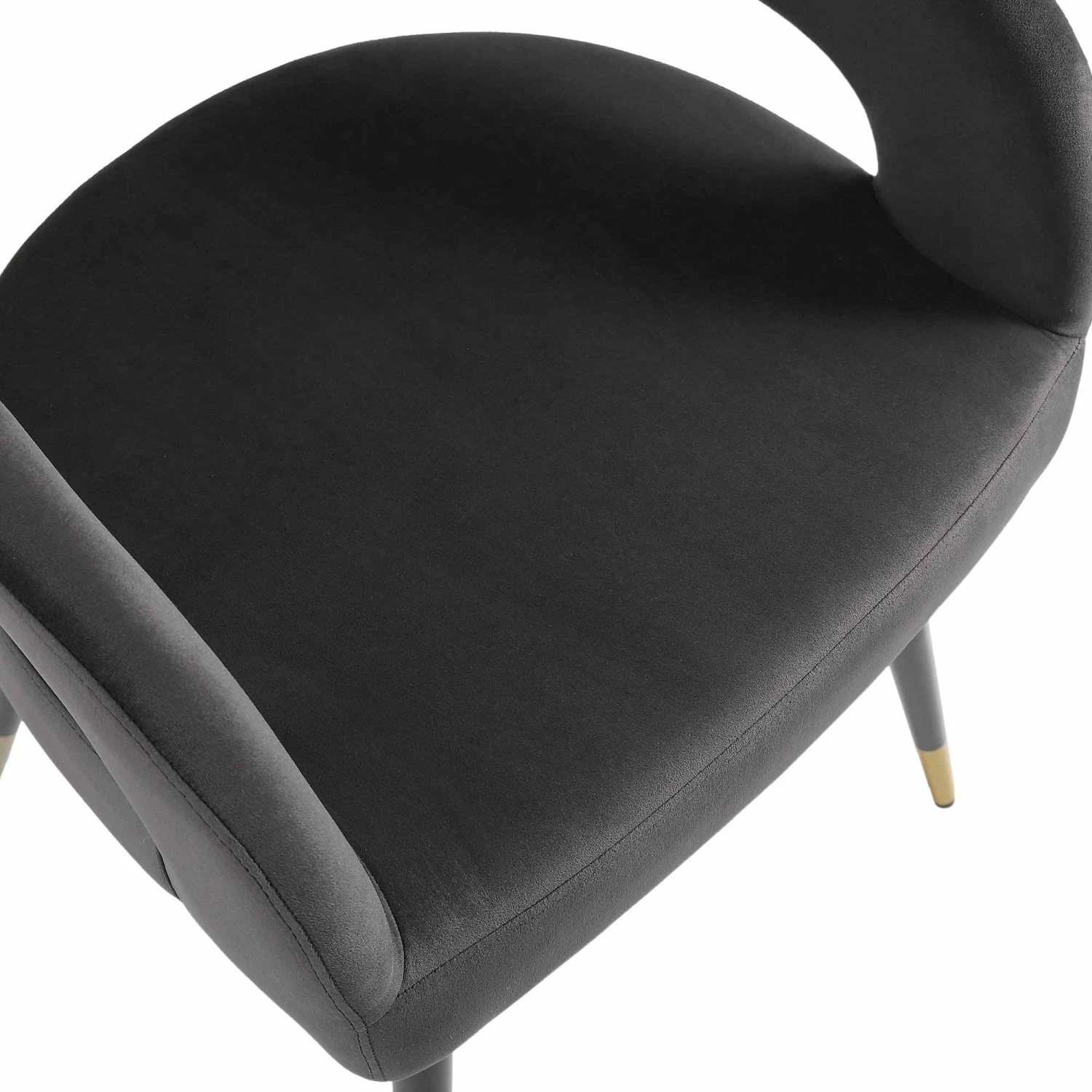 Laurel Wave Charcoal Velvet Dining Chairs with Gold Tipped Legs - Set of 2 11 Laurel Wave Charcoal Velvet Dining Chairs with Gold Tipped Legs - Set of 2 - Image 11