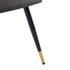 Laurel Wave Charcoal Velvet Dining Chairs with Gold Tipped Legs - Set of 2 23 Laurel Wave Charcoal Velvet Dining Chairs with Gold Tipped Legs - Set of 2 -Daals Store DCH 2172 CHARCOAL VEL 2P detail4