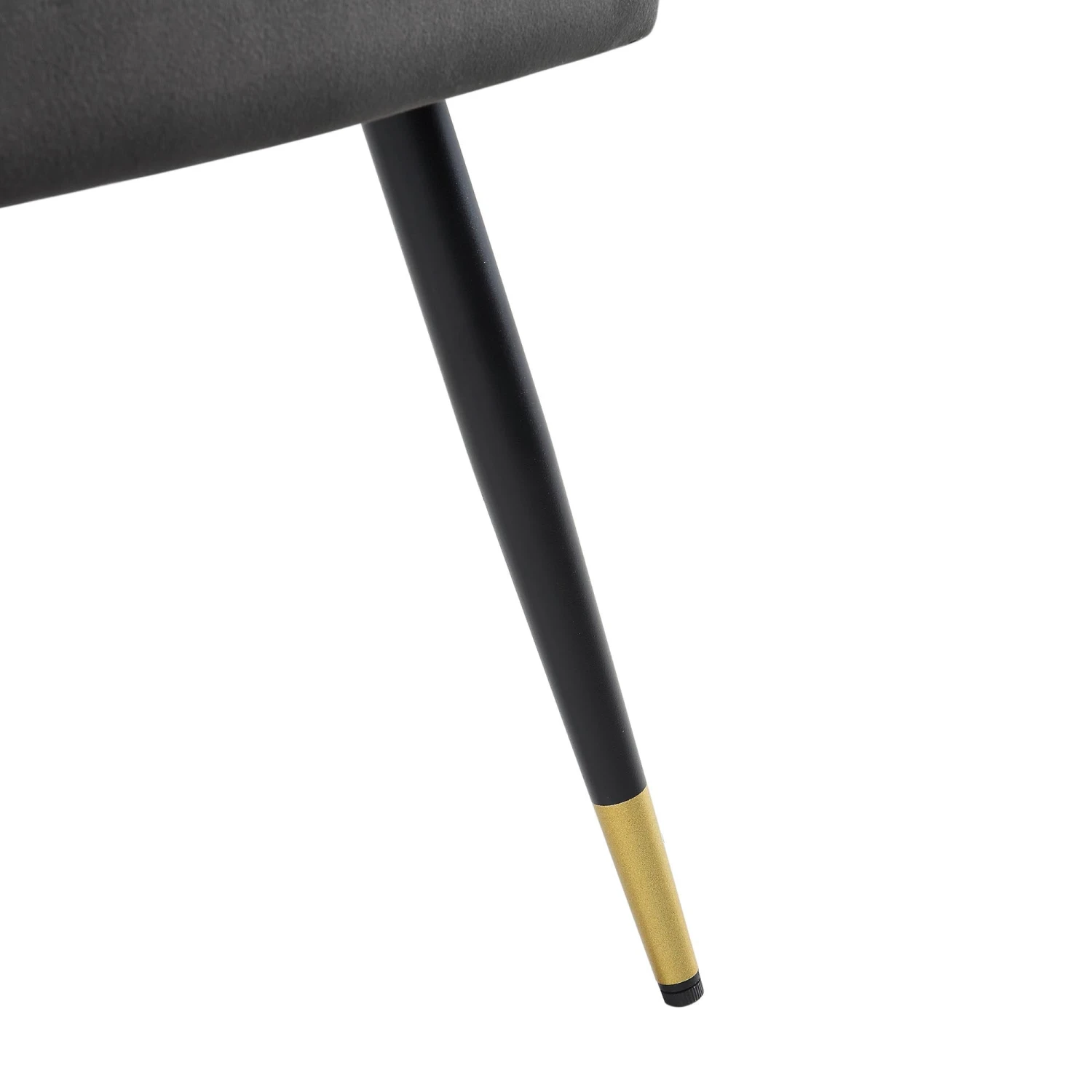 Laurel Wave Charcoal Velvet Dining Chairs with Gold Tipped Legs - Set of 2 12 Laurel Wave Charcoal Velvet Dining Chairs with Gold Tipped Legs - Set of 2 - Image 12