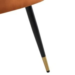 Laurel Wave Rust Velvet Curved Back Dining Chairs with Gold Tipped Legs - Set of 2 -Daals Store DCH 2172 RUST VEL 2P detail4