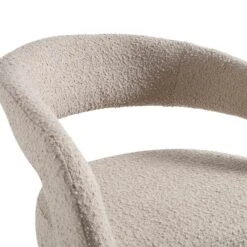 Laurel Wave Light Taupe Bouclé Dining Chairs - Set of 2 Modern Cut-Out Back Chairs with Gold Tipped Legs -Daals Store DCH 2172 TAUPE BOUCLE 2P detail1