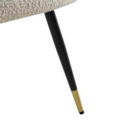 Laurel Wave Light Taupe Bouclé Dining Chairs - Set of 2 Modern Cut-Out Back Chairs with Gold Tipped Legs -Daals Store DCH 2172 TAUPE BOUCLE 2P detail4