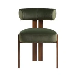 Ophelia Moss Green Velvet Dining Chair 18 Ophelia Moss Green Velvet Dining Chair -Daals Store DCH 2187 MOSS VEL WALN WB1