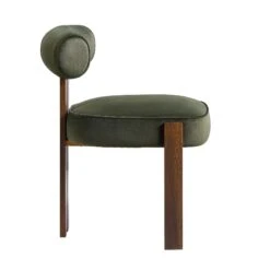 Ophelia Moss Green Velvet Dining Chair 21 Ophelia Moss Green Velvet Dining Chair -Daals Store DCH 2187 MOSS VEL WALN WB3