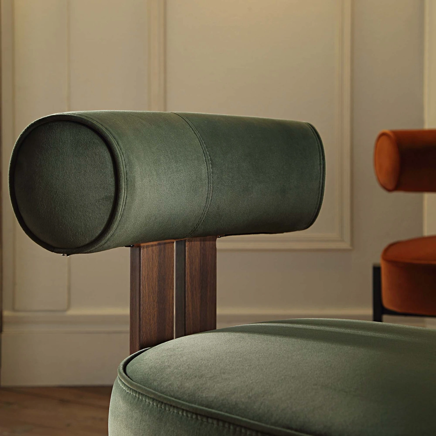 Ophelia Moss Green Velvet Dining Chair 3 Ophelia Moss Green Velvet Dining Chair - Image 3