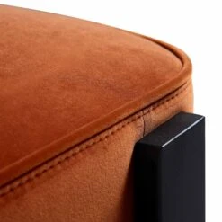 Ophelia Rust Velvet Dining Chair – Matte Black Metal Frame Armless Modern Seating -Daals Store DCH 2187 RUST VEL detail2