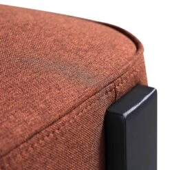 Ophelia Terracotta Velvet-Touch Fabric Dining Chair – Matte Black Frame Armless Modern Seat -Daals Store DCH 2187 TERRA FAB BLACK detail3