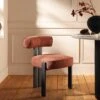 Ophelia Terracotta Fabric Dining Chair -Daals Store DCH 2187 TERRA FAB BLACK main