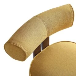 Ophelia Honey Gold Yellow Fabric - Velvet Touch Walnut Metal Frame Curved Dining Chair 26 Ophelia Honey Gold Yellow Fabric - Velvet Touch Walnut Metal Frame Curved Dining Chair -Daals Store DCH 2187 YELLOW FAB WALN detail1