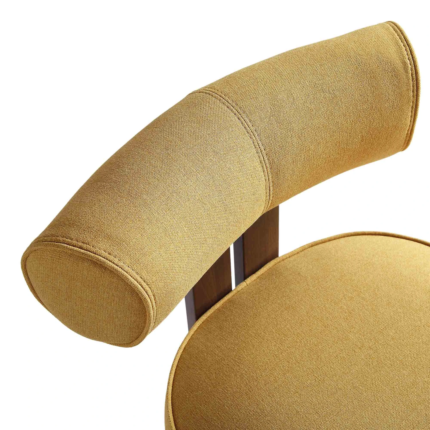 Ophelia Honey Gold Yellow Fabric - Velvet Touch Walnut Metal Frame Curved Dining Chair 12 Ophelia Honey Gold Yellow Fabric - Velvet Touch Walnut Metal Frame Curved Dining Chair - Image 12