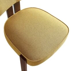 Ophelia Honey Gold Yellow Fabric - Velvet Touch Walnut Metal Frame Curved Dining Chair 27 Ophelia Honey Gold Yellow Fabric - Velvet Touch Walnut Metal Frame Curved Dining Chair -Daals Store DCH 2187 YELLOW FAB WALN detail2