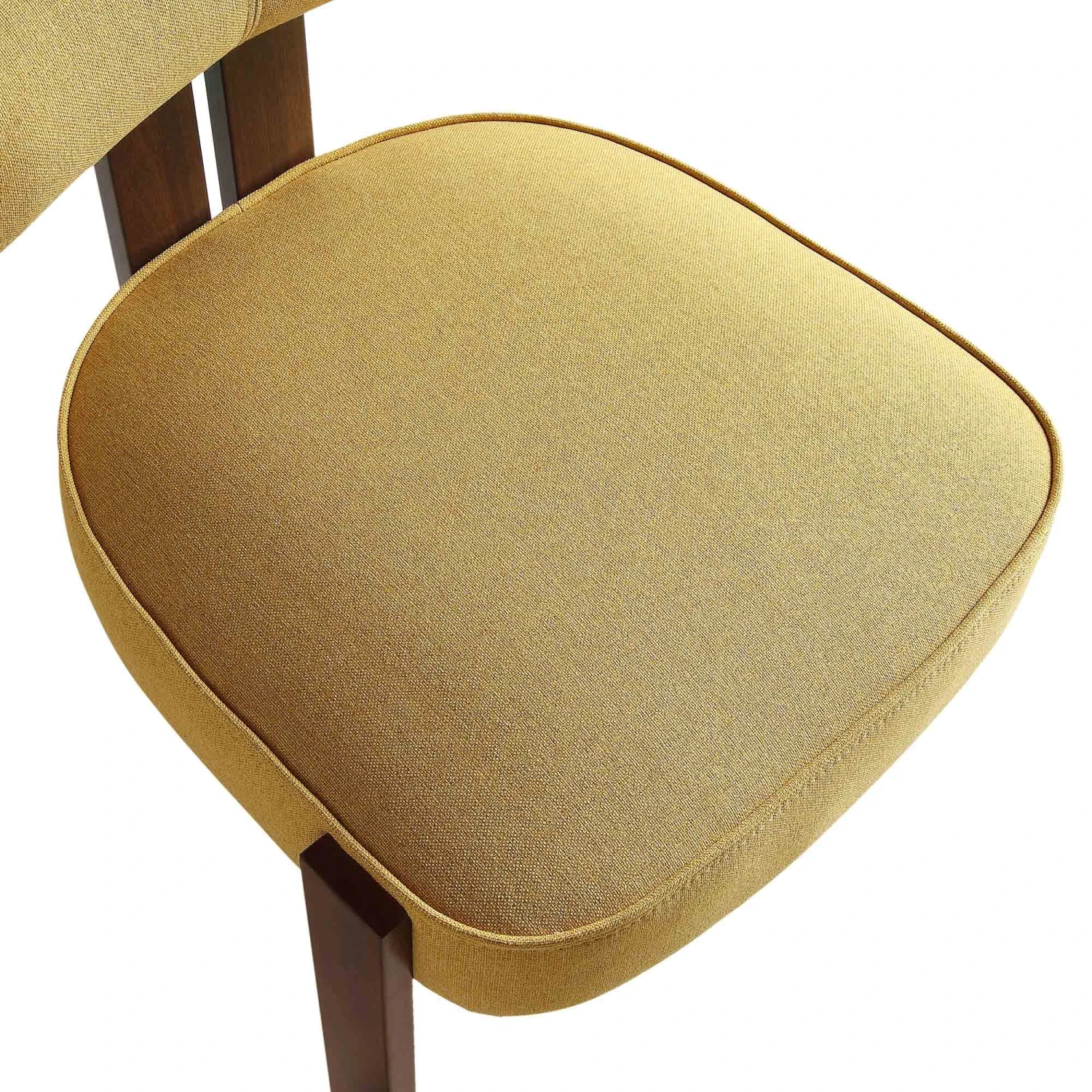 Ophelia Honey Gold Yellow Fabric - Velvet Touch Walnut Metal Frame Curved Dining Chair 13 Ophelia Honey Gold Yellow Fabric - Velvet Touch Walnut Metal Frame Curved Dining Chair - Image 13
