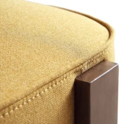 Ophelia Honey Gold Yellow Fabric - Velvet Touch Walnut Metal Frame Curved Dining Chair 28 Ophelia Honey Gold Yellow Fabric - Velvet Touch Walnut Metal Frame Curved Dining Chair -Daals Store DCH 2187 YELLOW FAB WALN detail3